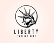 circle Head of statue liberty logo design template illustration