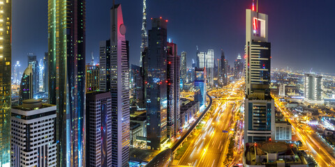 Wall Mural - Dubai Sheikh Zayed Road Burj Khalifa Kalifa skyscraper building skyline architecture panorama in United Arab Emirates