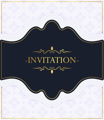 elegant blue pattern style invitation