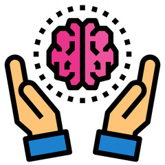 Brain filled outline icon