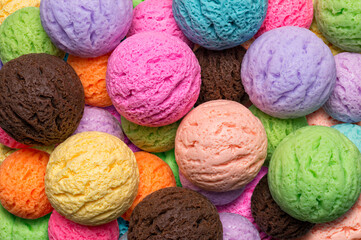 Wall Mural - Multicolored scoops of ice cream