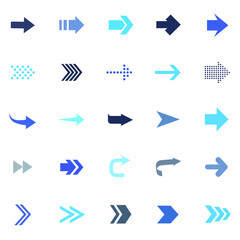 Leinwandbilder - Arrows set. Arrow icon collection. Set different arrows or web design. Arrow flat style isolated on white background - stock vector.