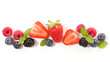 fresh berries fruits assortment on white background