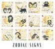 Set of Zodiac signs icons in boho style. trendy vector illustrations.Horoscope sign line art silhouette design vector illustration. Creative decorative elegant astrology zodiac emblem