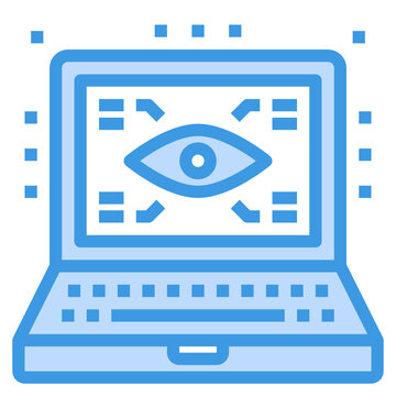 Eye blue outline icon