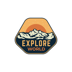 vintage nature badges emblem patch outdoor national park mountain illustration