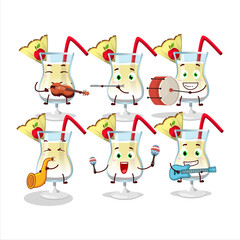 Poster - Cartoon character of pina colada playing some musical instruments