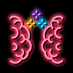 Poster - brain synchronization neon light sign vector. Glowing bright icon brain synchronization sign. transparent symbol illustration
