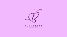 Butterfly Cute Letter B Feminine Logo Vector Design For Beauty Brand