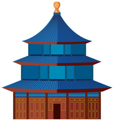 Poster - Pagoda Chinese ancient architecture isolated