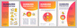 Sunburn prevention brochure template. Sun protective clothing. Flyer, booklet, leaflet print, cover design with linear icons. Vector layouts for presentation, annual reports, advertisement pages