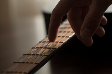 man playing guitar. Music concept. guitar. Photo. Play. 