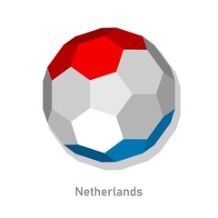 3D soccer ball with Netherlands team flag.