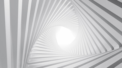 Poster - Abstract and Illustration of a white triangle background,light and shadow with free space in right.3D rendering and copy space.