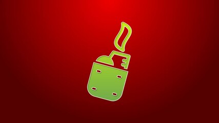 Sticker - Green line Lighter icon isolated on red background. 4K Video motion graphic animation