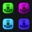 Angel four color glass button icon