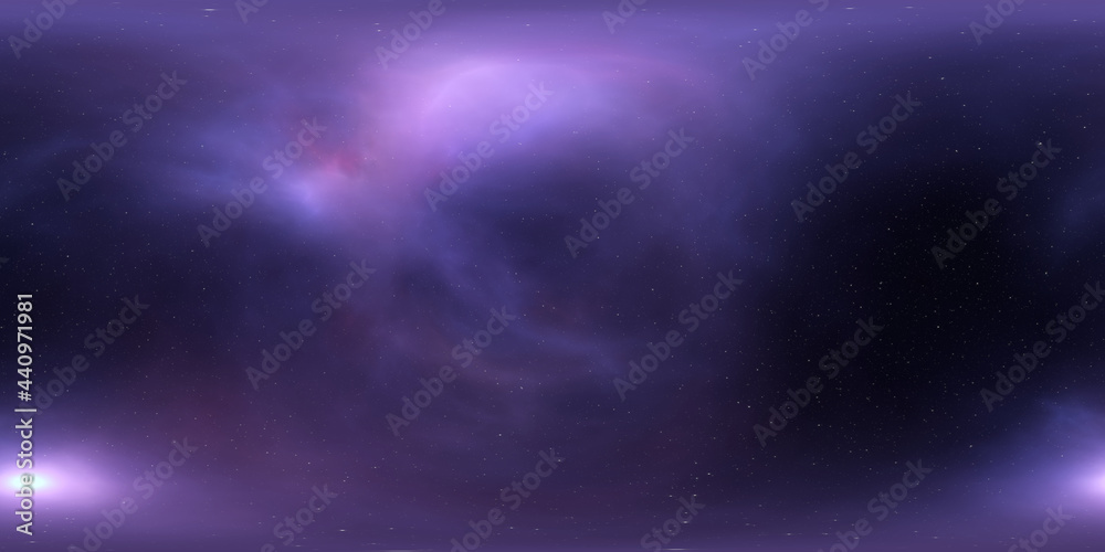 360 degree interstellar cloud of dust and gas. Space background with ...