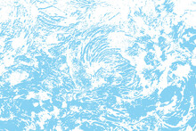 Grunge Texture. Ocean Background. Blue Water Pattern For Concept Cleanliness. Sea Texture. Clean Suds. Abstract Irregular Soap Foam For Design Prints. Soapy Backdrop. Blue Liquid Surface. Vector