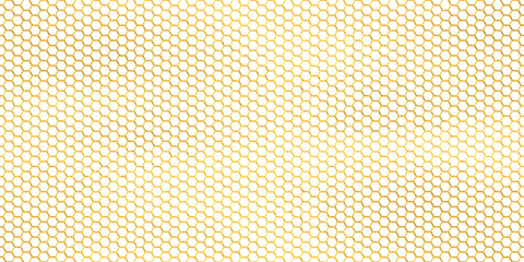Wall Mural - golden hexagon lines seamless pattern, vector geometric background