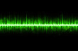 Illustration of a green sound wave on a black background