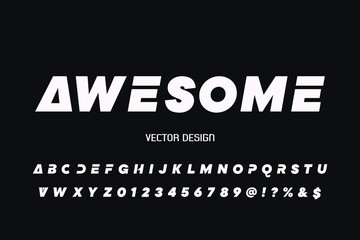 Poster - minimal font, typeface design, white and black style ,grunge vector background