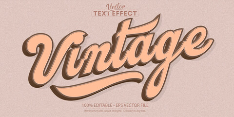 Wall Mural - Vintage text, minimalistic retro style editable text effect