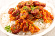 creole dish- rice with sausage and tomato sauce spicy