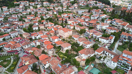 Aerial view of Ohrid city. Lake Ohrid. North Macedonia