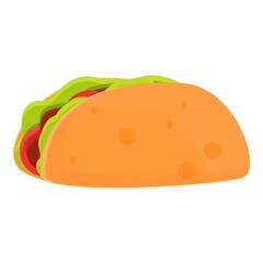 Wall Mural - Takeaway taco icon. Cartoon of Takeaway taco vector icon for web design isolated on white background