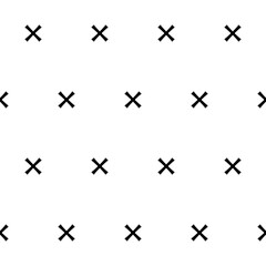 Poster - Black small crosses on white background. Vector.