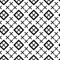 Poster - Crosses and rhombuses in diagonal position. Vector and seamless shapes.