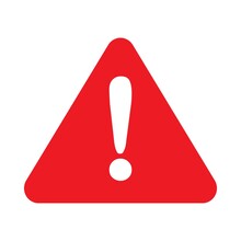 Red Alert Sign. Red Exclamation Mark. Caution And Danger Vector.