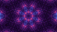 3D Rendering Of Cool Futuristic Kaleidoscope Patterns In Purple And Black Vibrant Colors