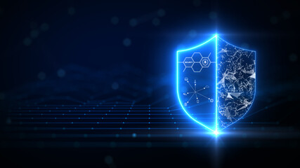 Leinwandbilder - Background cyber security technology information protection Business privacy security concept.