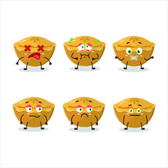 Canvas Print - Pie cake cartoon character with nope expression. Vector illustration