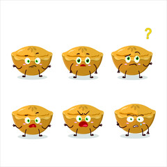 Wall Mural - Cartoon character of pie cake with what expression. Vector illustration