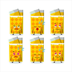 Poster - Cartoon character of yellow bubble gum with sleepy expression. Vector illustration