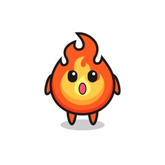 Sticker - the amazed expression of the fire cartoon