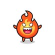 illustration of evil fire mascot character