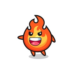 Sticker - fire cartoon with very excited pose