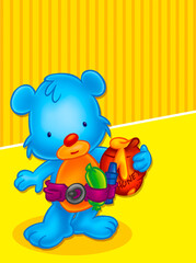 Sticker - cute and colorful bear