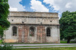 Brody, Ukraine - june, 2021: The ruins of The Old fortress synagogue of Brody 