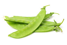 Snow Peas Isolated On White Background
