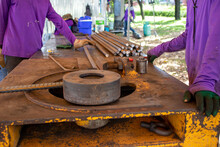 Blacksmith Working In A Workshop
