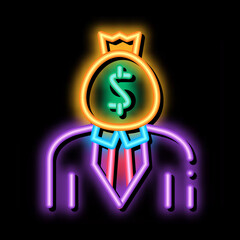 Canvas Print - investor neon light sign vector. Glowing bright icon investor sign. transparent symbol illustration