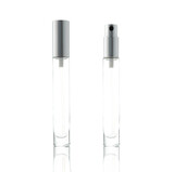 Fototapeta Na ścianę - Cylindrical glass perfume bottle isolated on white background Suitable for Mockup creative graphic design