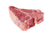 Raw porterhouse steak, premium beef meat isolated on white