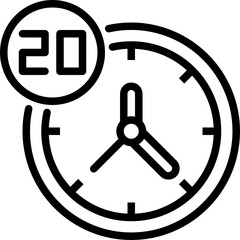 20 minutes outline icon