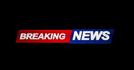 Poster - breaking news template intro for tv broadcast news show program with 3d breaking news text and badge