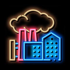 Wall Mural - harmful substances stations above houses neon light sign vector. Glowing bright icon harmful substances stations above houses sign. transparent symbol illustration